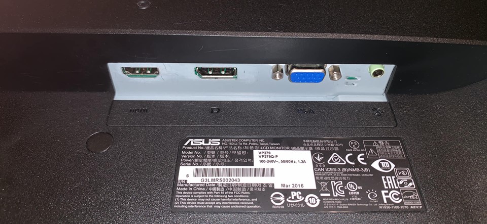 Asus 27in HD monitor