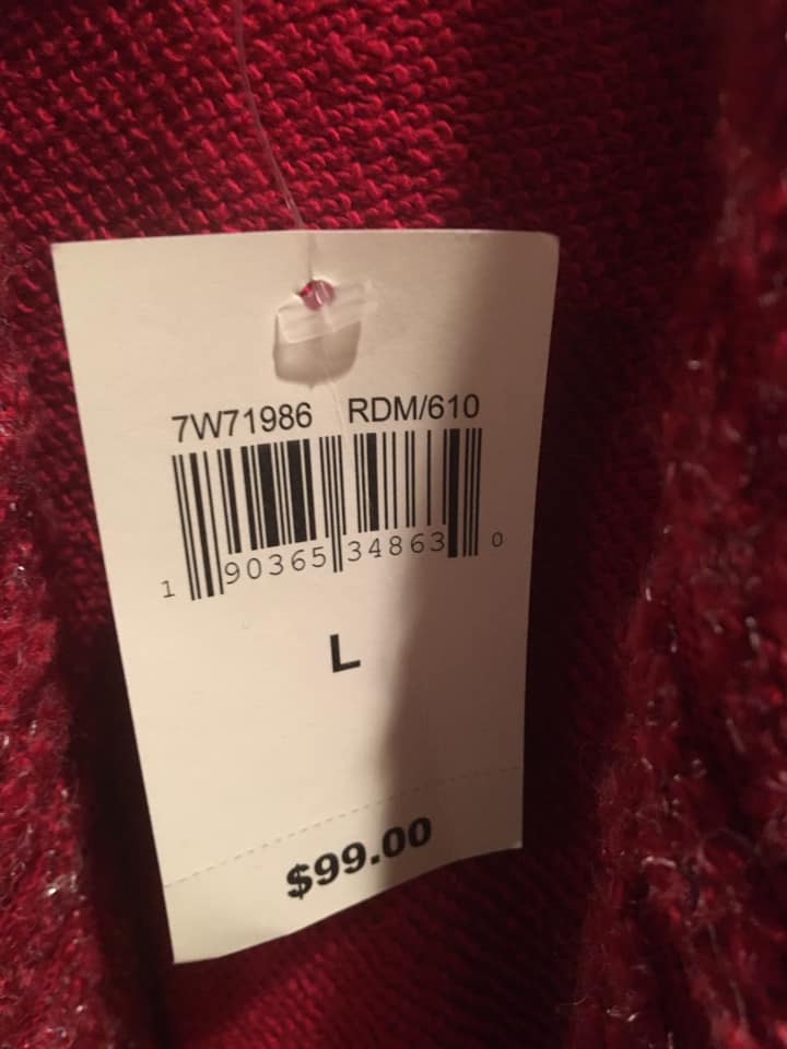 Lucky brand red sweater size large Nwts