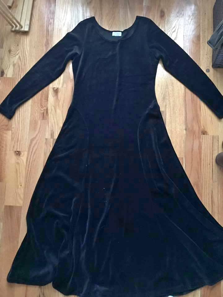 Black velour dress