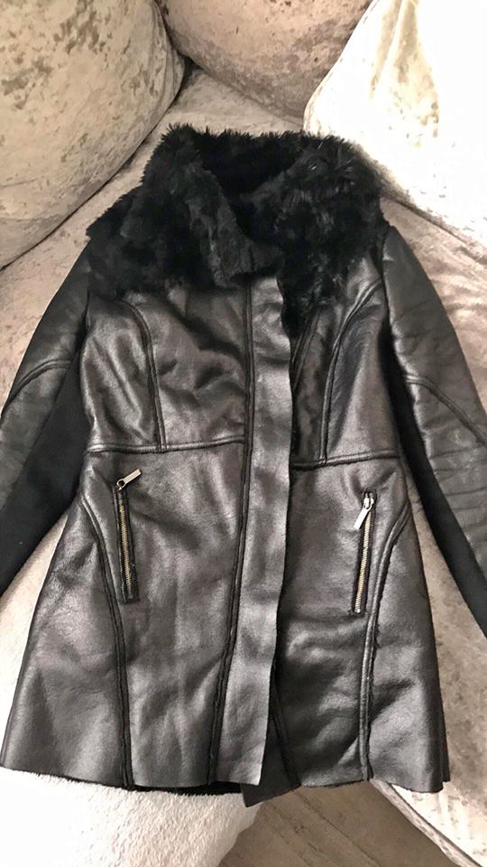 Lipsy faux fur collar coat size 10