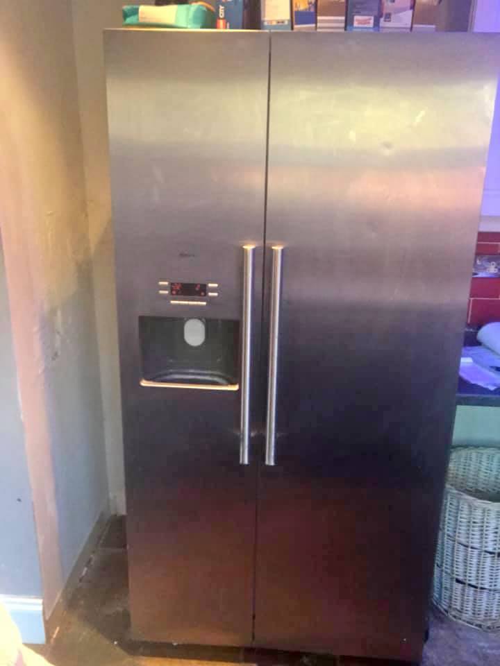 Stainless silver amarican fridge and freezer