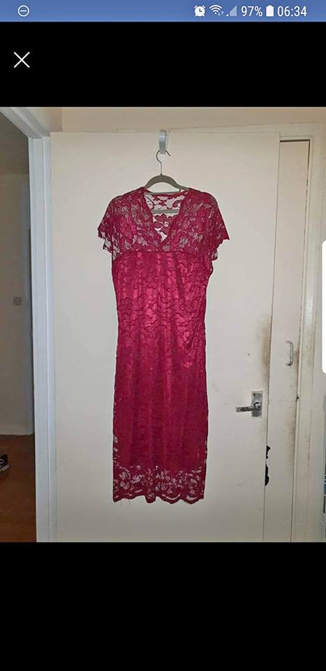 Red lace dress size 16