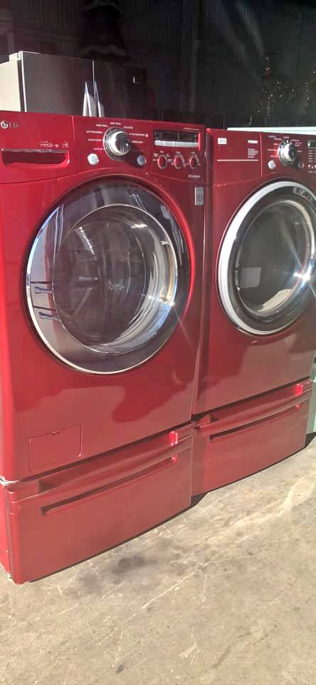 Red LG Washer And Dryer